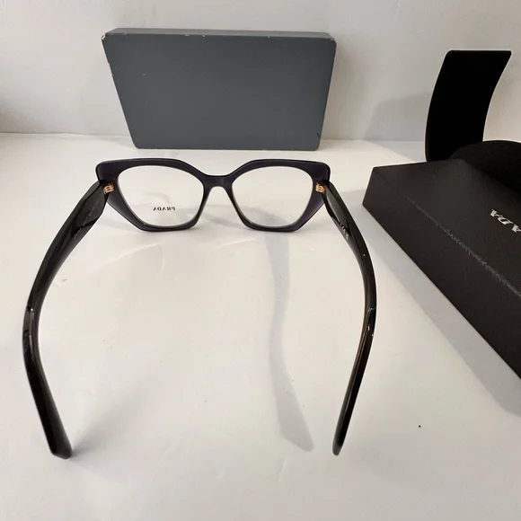 💯- New- Authentic Prada PR18WV 08Q101 Eyeglasses Dark Blue Crystal Cat E…